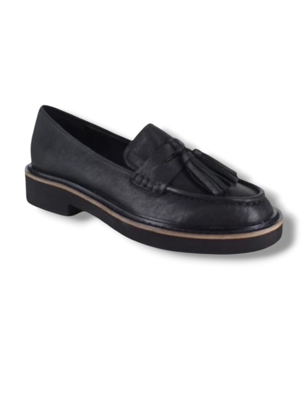 Splendid Women's Caio Tassel Leather Upper Loafers Preppy Shoes Black Loafer